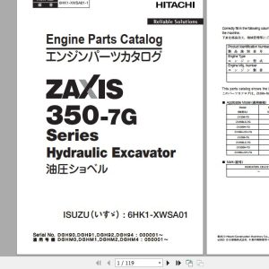 Hitachi Isuzu Engine 6HK1 XWSA01 Parts Catalog 6HK1 XWSA01 1 1