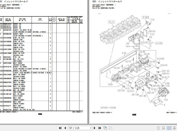 Hitachi Isuzu Engine 6HK1 XWSA01 Parts Catalog 6HK1 XWSA01 1 2