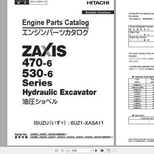 Hitachi Isuzu Engine 6UZ1 XASA11 Parts Catalog 6UZ1 XASA11 9 1