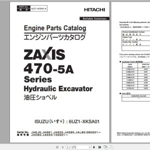 Hitachi Isuzu Engine 6UZ1 XKSA01 Parts Catalog 6UZ1 XKSA01 8 1