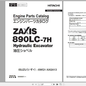 Hitachi Isuzu Engine 6WG1 XASA13 Parts Catalog 6WG1 XASA13 1 1