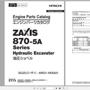 Hitachi Isuzu Engine 6WG1 XKSA01 Parts Catalog 6WG1 XKSA01 8 1