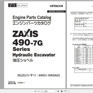Hitachi Isuzu Engine 6WG1 XWSA03 Parts Catalog 6WG1 XWSA03 1 1