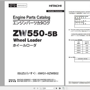 Hitachi Isuzu Engine 6WG1 XZWB02 Parts Catalog PNHF40 EG1 6 1