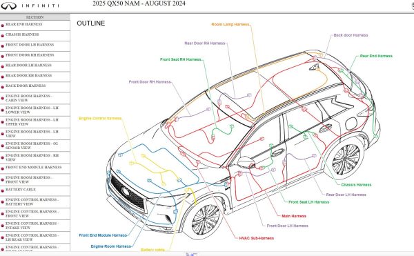 Infiniti QX50 J55 August 2024 2025 Service Manual Wiring Diagrams 2