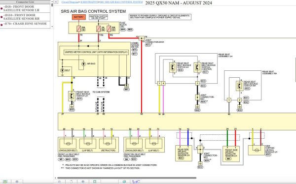 Infiniti QX50 J55 August 2024 2025 Service Manual Wiring Diagrams 3