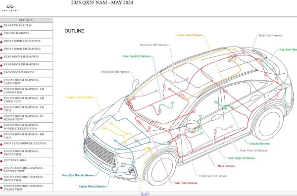 Infiniti QX55 FJ55 May 2024 2025 Parts Service Manual Wiring Diagrams 2