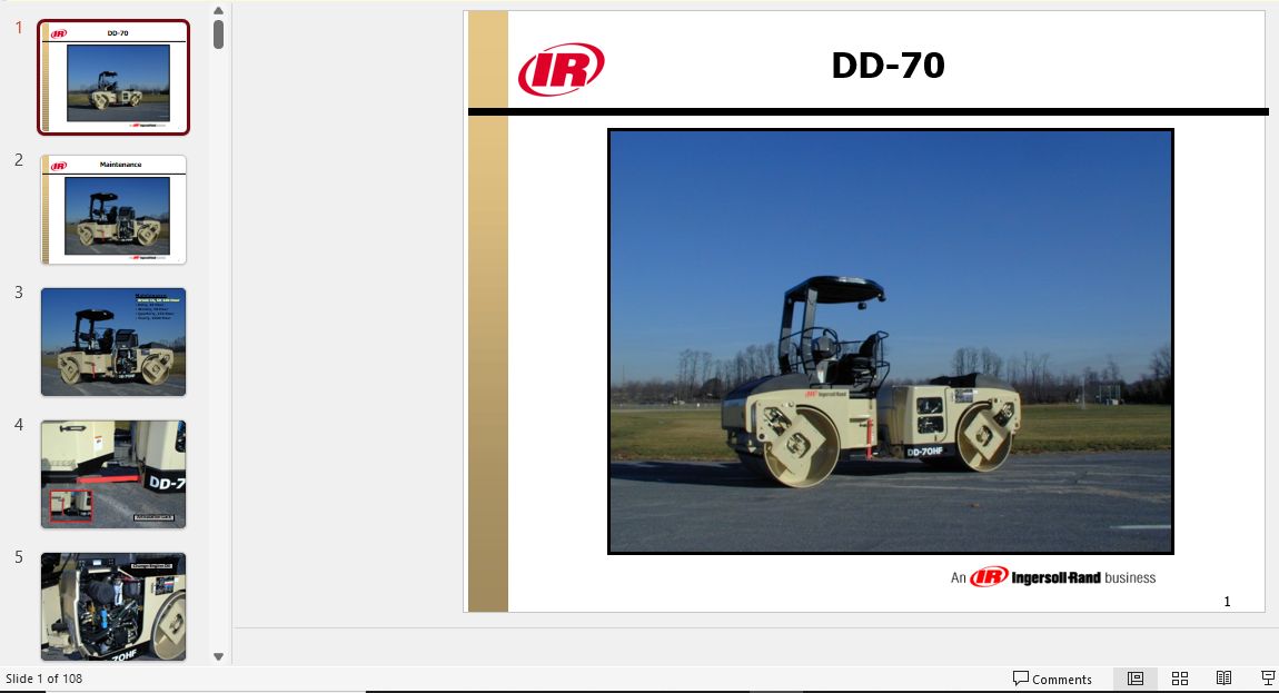 Ingersoll Rand Blaw Knox DD 70 and CR 70 Maintenance Manual 1