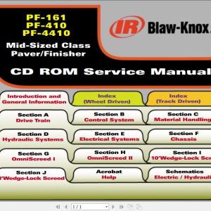 Ingersoll Rand Blaw Knox PF 161 410 4410 Service Manuals 1