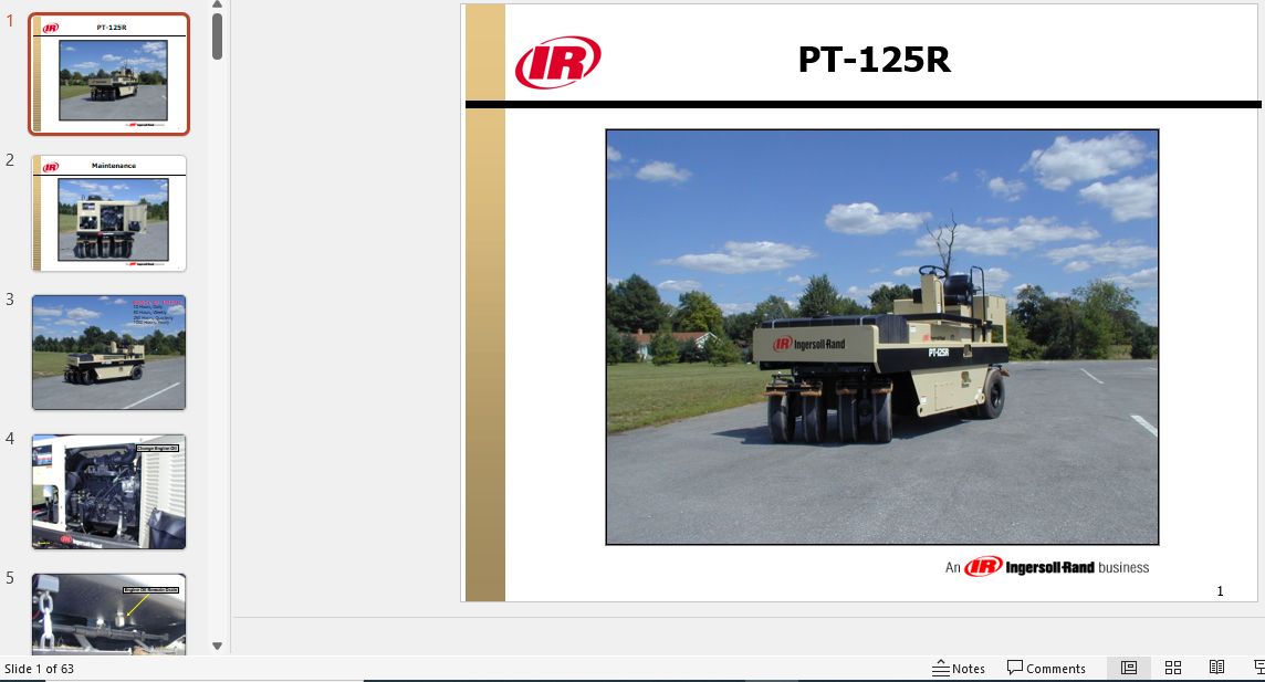 Ingersoll Rand Blaw Knox PT 125 PT 240 R Operators and Maintenance Manual 1