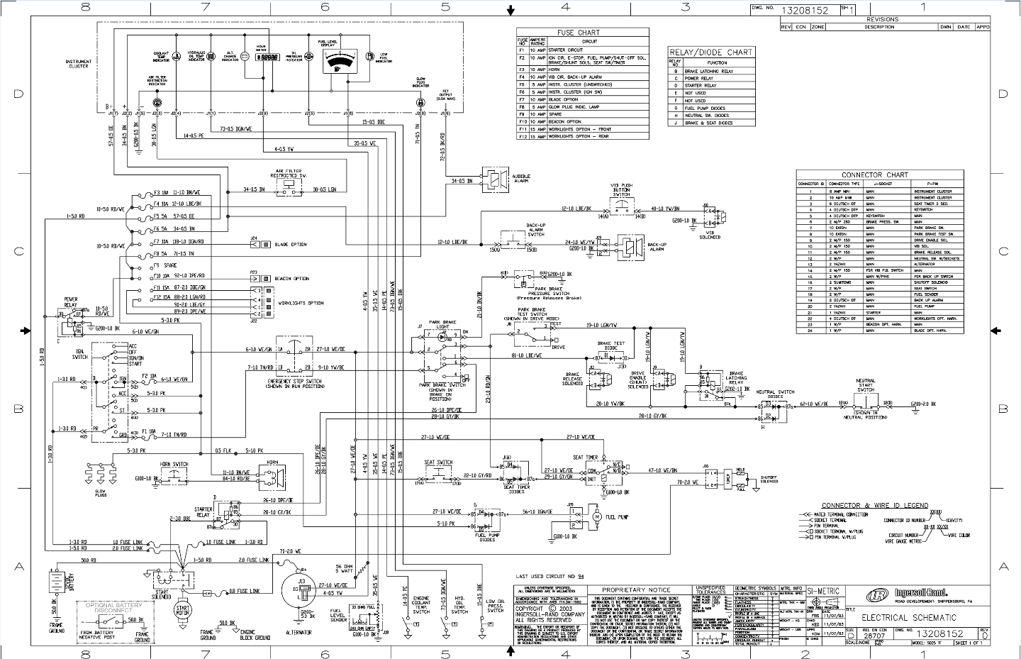 Ingersoll Rand Blaw Knox SD Hydraulic and Electrical Diagram 1
