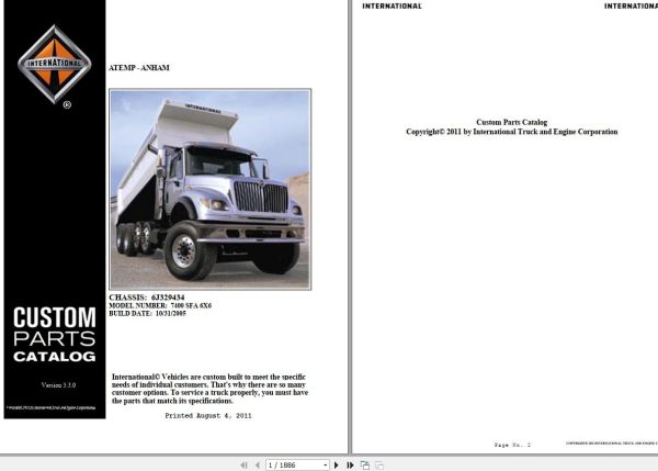 International 7400 SFA 6X6 Customer Parts Catalog 2006 1