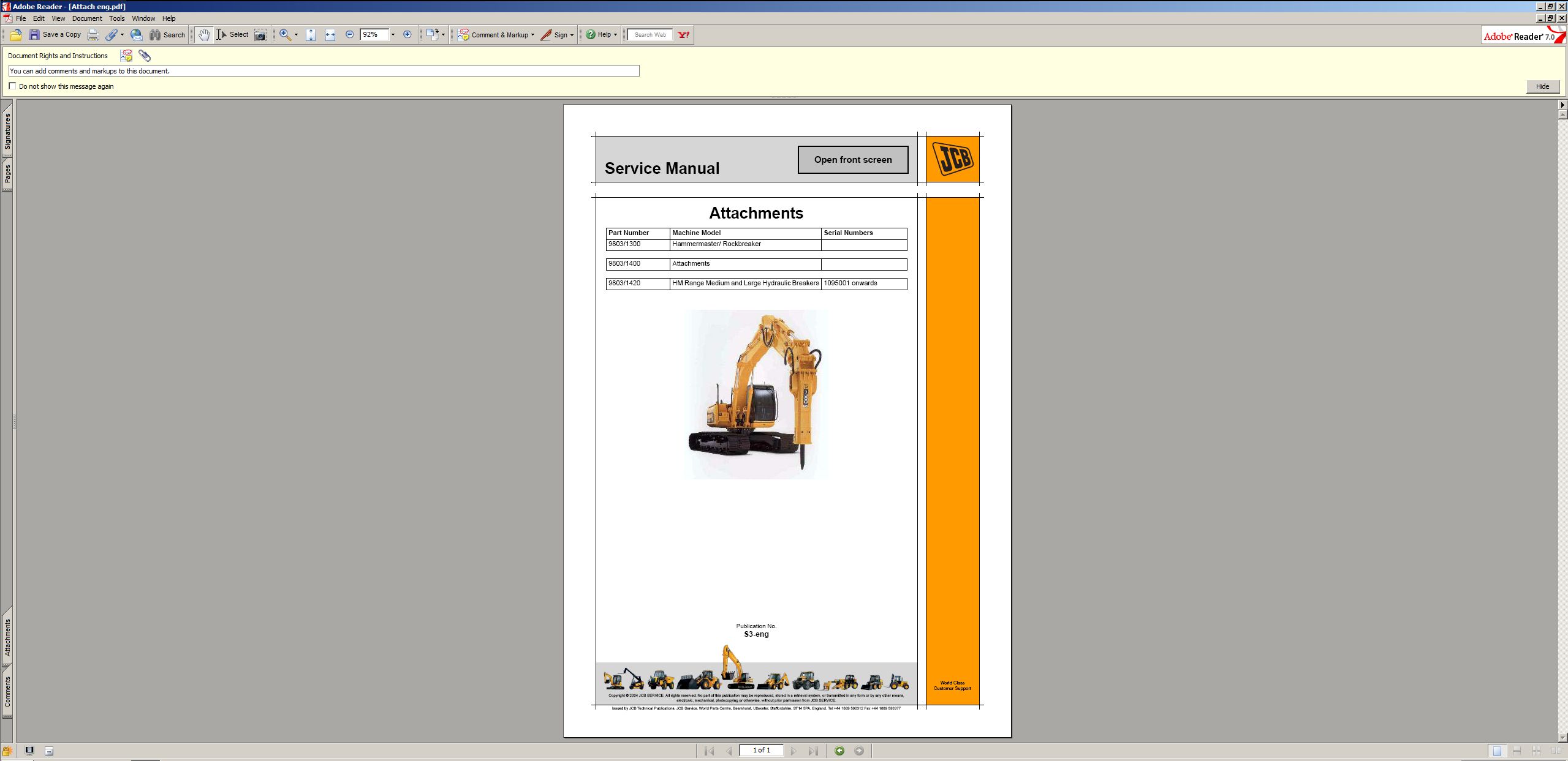 JCB Compact Serv Manuals Kg S3A Issue50 5