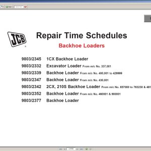 JCB Service Manuals all Models 9