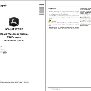John Deere Excavator 85D Repair Technical Manual TM10755 1