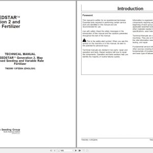 John Deere SEEDSTAR Generation and Variable Rate Fertilizer Technical Manual TM2099 1