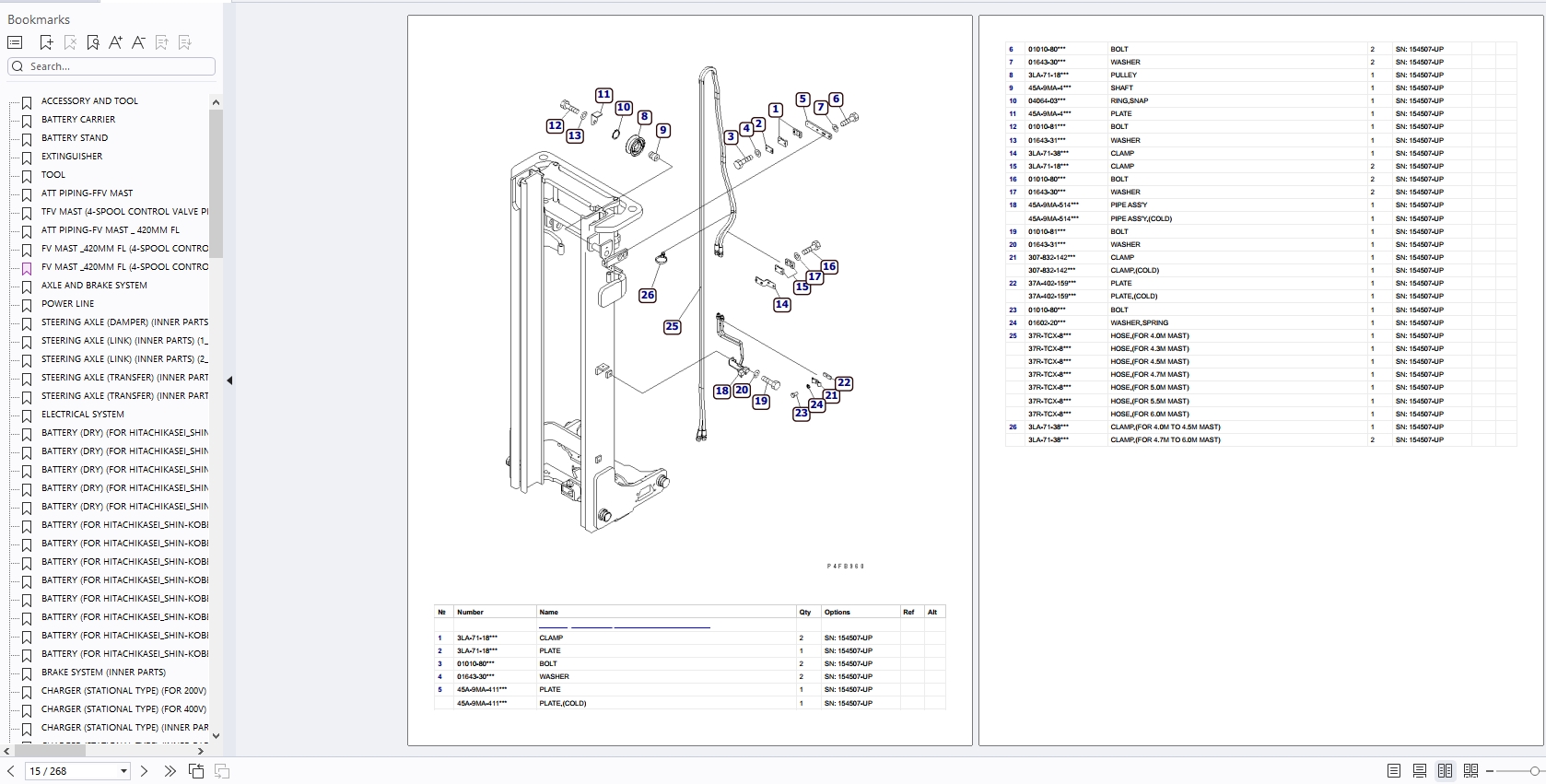 Komatsu Electric Forklift FB15RL 15 154507 UP Parts Catalog 1