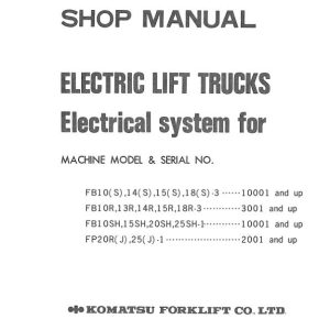 Komatsu Forklift FB10 3 to FP25J 1 Shop Manual FB10 25AB E BE2 1