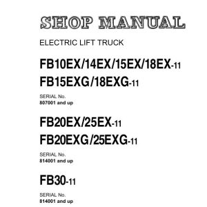 Komatsu Forklift FB10EX 11 to FB30 11 Shop Manual BBB11E1 03 1