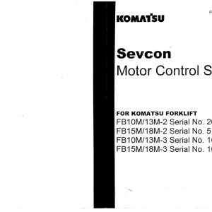 Komatsu Forklift FB10M 2 to FB18M 3 Shop Manual FBM10 18.2ESV BE1 1