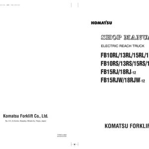 Komatsu Forklift FB10RL 12 to FB18RJW 12 Shop Manual BRA12E1 01 1