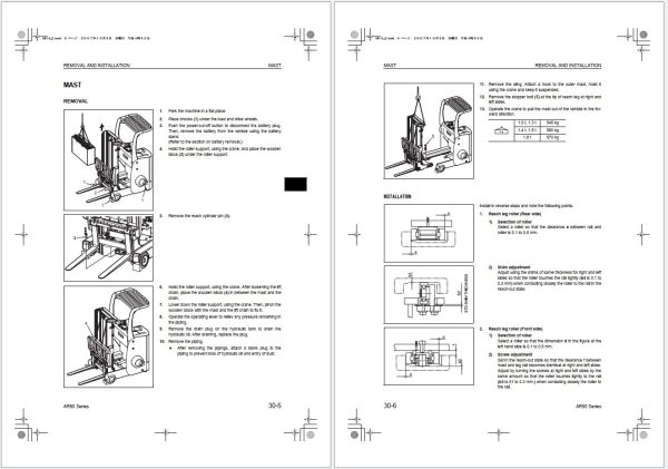 Komatsu Forklift FB10RL 14 to FB15RW 14 Shop Manual BRA14E1 02 2