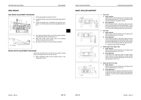 Komatsu Forklift FB10RL 15 to FB15RW 15 Shop Manual SEN05963 03 2