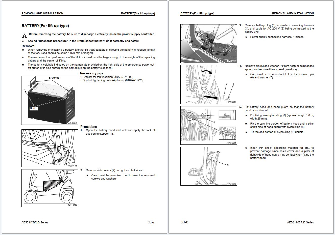 Komatsu Forklift FB15HB 12 FB18HB 12 FB20AHB 12 Shop Manual BHA12E1 05 2