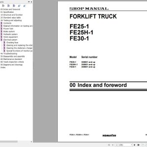 Komatsu Forklift Truck FE25 1 FE25H 1 FE30 1 Shop Manual 1