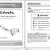Kubota BX2811 DRIVE SYSTEM K CONNECT Instruction Sheet 77700 07786 1
