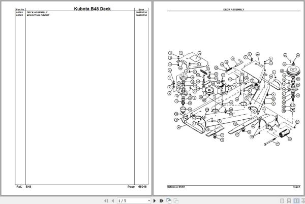 Kubota Backhoe B48 Parts Manual 1