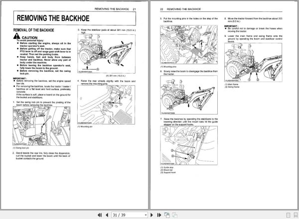 Kubota Backhoe BH70 Operators Manual 2