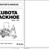 Kubota Backhoe BH75 Operators Manual 1