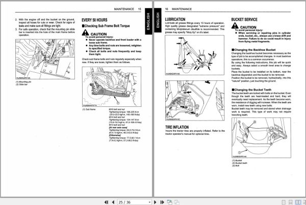 Kubota Backhoe BH75 Operators Manual 2