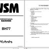 Kubota Backhoe BH77 Workshop Manual 9Y121 05440 1