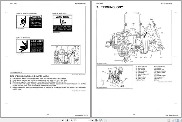 Kubota Backhoe BH77 Workshop Manual 9Y121 05440 2
