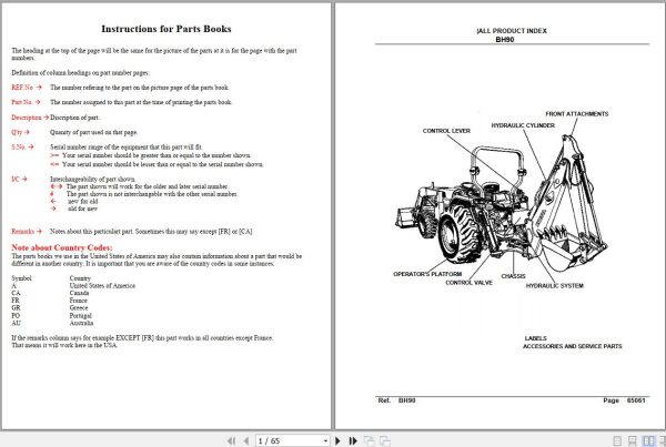 Kubota Backhoe BH90 Parts Manual 1