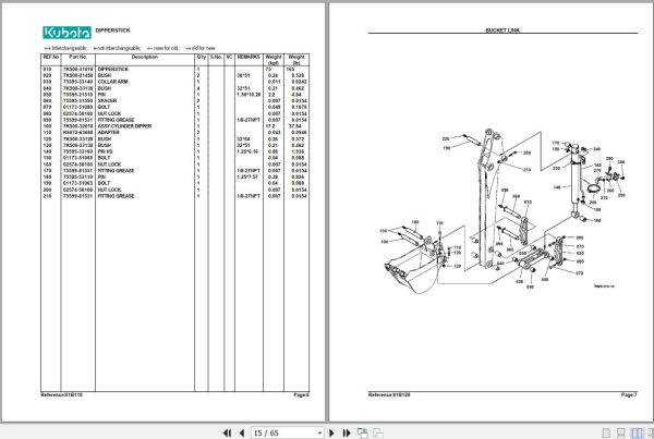 Kubota Backhoe BH90 Parts Manual 2