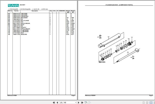 Kubota Backhoe BT650 Parts Manual 2