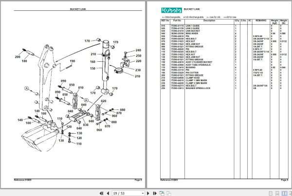 Kubota Backhoe BT751 Parts Manual 2
