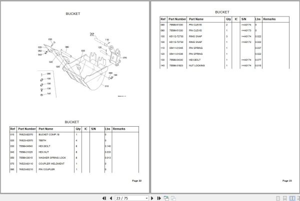 Kubota Backhoe BT820 Parts Manual 2