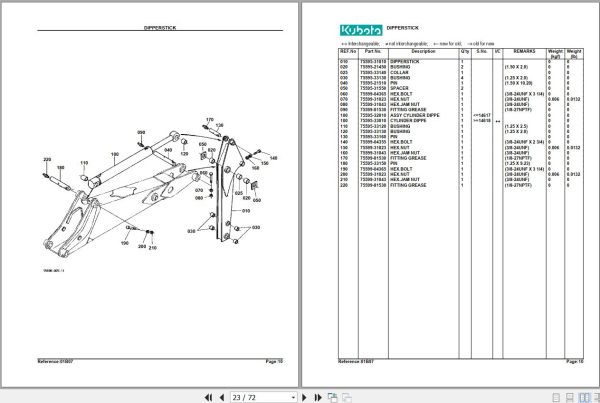 Kubota Backhoe BT900 Parts Manual 2