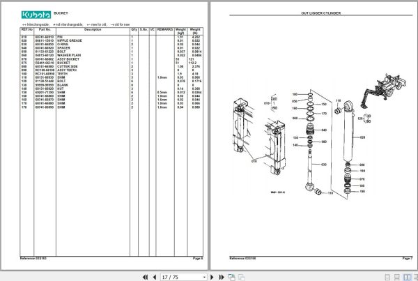 Kubota Backhoe R420BH Parts Manual 2