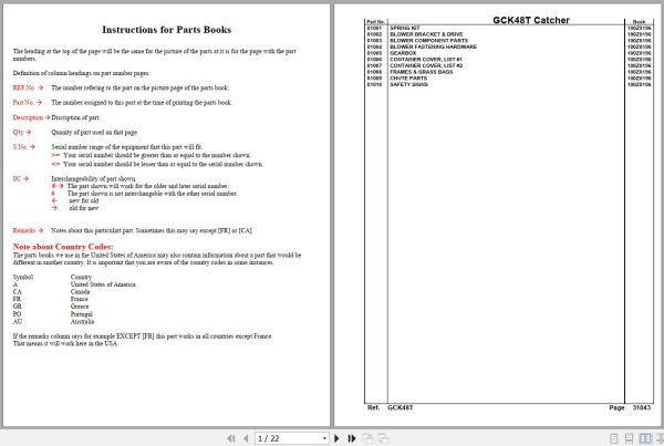 Kubota Catcher GCK48T Parts Manual 1