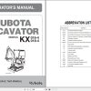 Kubota Excavator KX016 4 KX018 4 Operators Manual RG158 8193 1 1