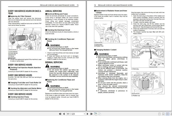 Kubota Excavator KX033 4 Operators Manual RC488 8121 6 2