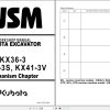 Kubota Excavator KX36 3 KX41 3 Workshop Manual 97899 60810 1