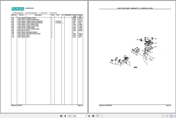 Kubota Excavators KH41 Parts Manual 2
