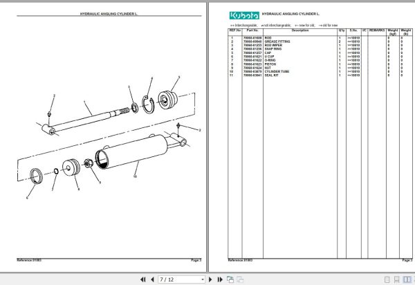 Kubota Front Blade L2072 Parts Manual 2