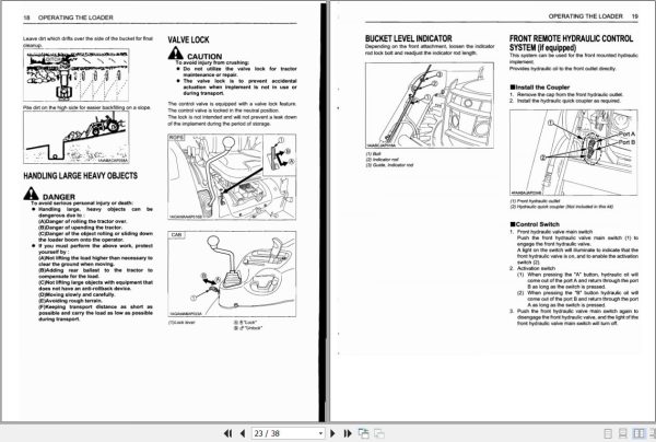 Kubota Front Loader LA514 LA724 LA854 Operators Manual 7J275 6911 1 2
